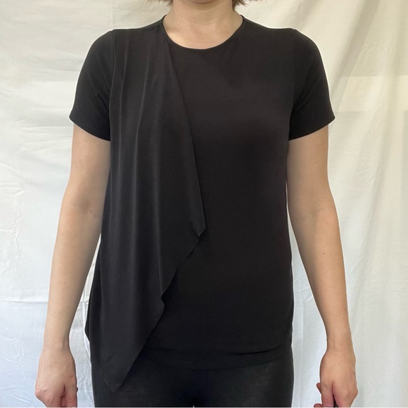 Banana Republic Black Slinky Shirt with Fun Detail Size Small - Picture 2 of 11